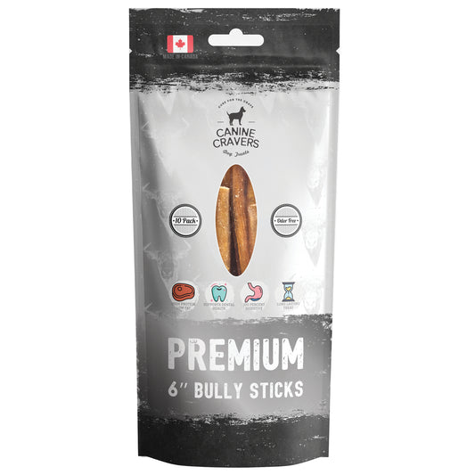 Premium Beef 6" Inch Bully Stick Pack of 10