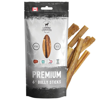 Premium Beef 6" Inch Bully Stick Pack of 10